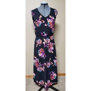 Nicole Miller Black Floral Dress Medium